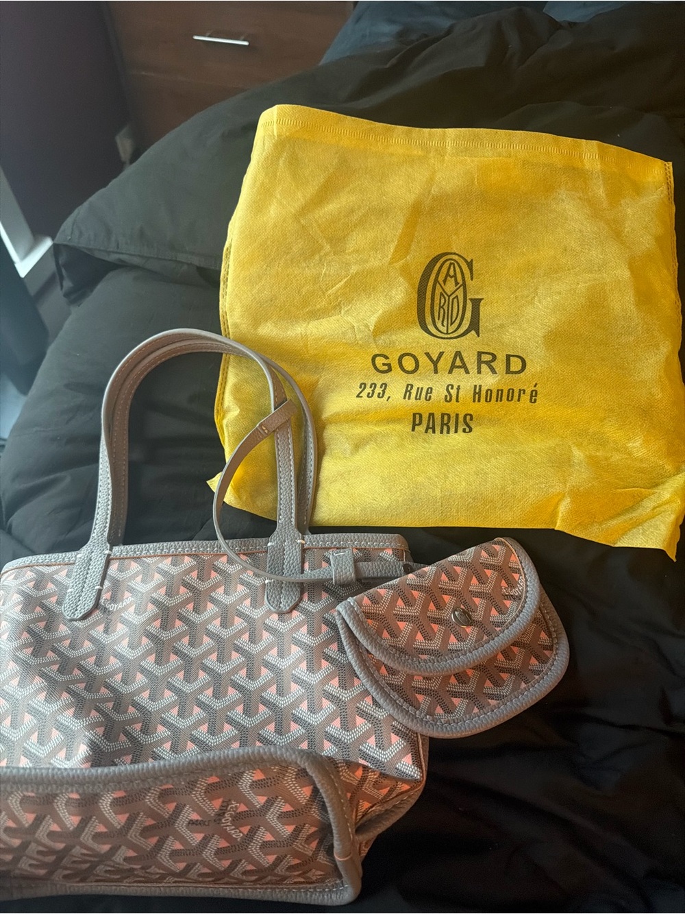 Inspired Pink & Gray Small Tote with Coin Pouch